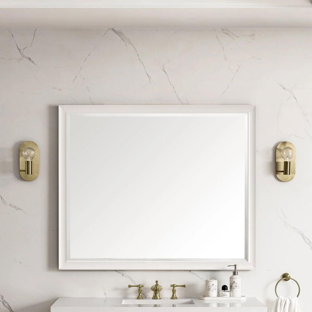 James Martin Vanities Glenbrooke 48&quot; Rectangular Mirror in Bright White, , large