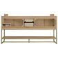 37B Mauri 60" Double Bathroom Vanity with Metal Base in Warm Oak with High-Profile 4" White Composite Stone Top, , large