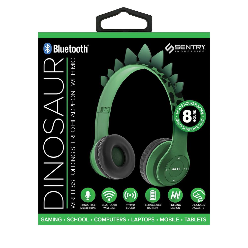 Sentry Dinosaur Kid Headphones in Green, , large