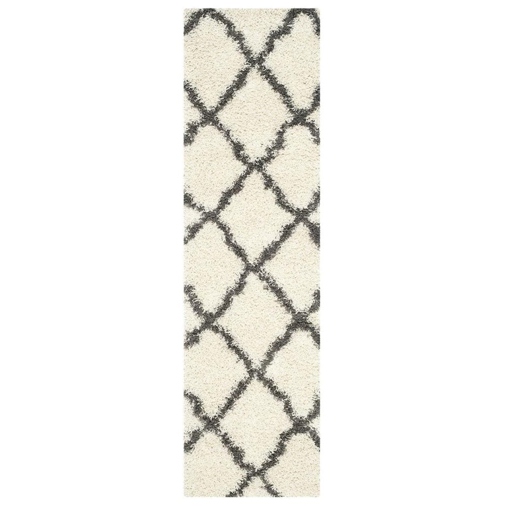Safavieh Dallas Shag SGD257H-28 2"3" x 8" Ivory/Dark Grey Runner, , large