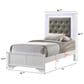 Crown Mark Lyssa Twin Upholstered Panel Bed with LED Lights in Frost, , large