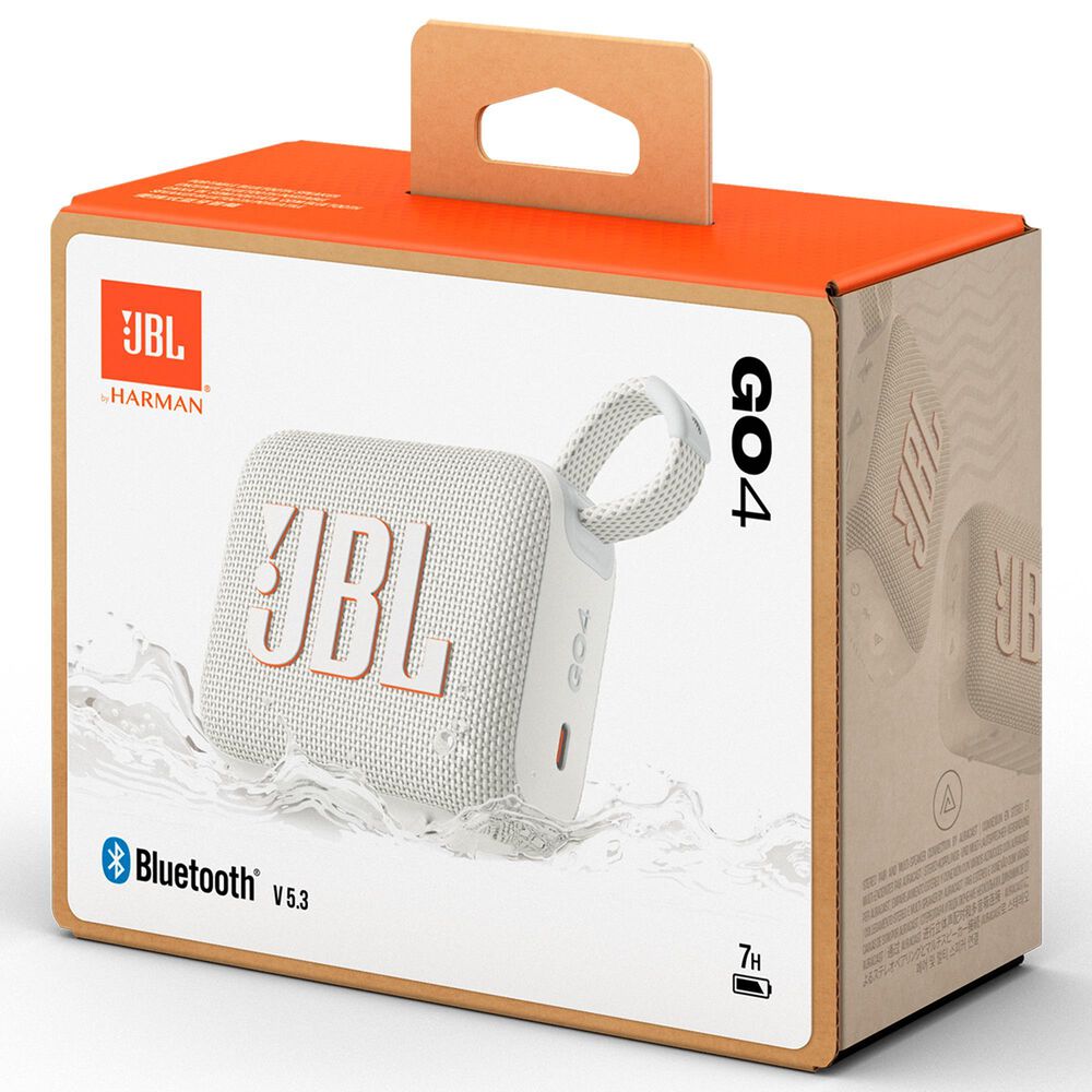JBL Go 4 Portable Waterproof Bluetooth Speaker in White, , large