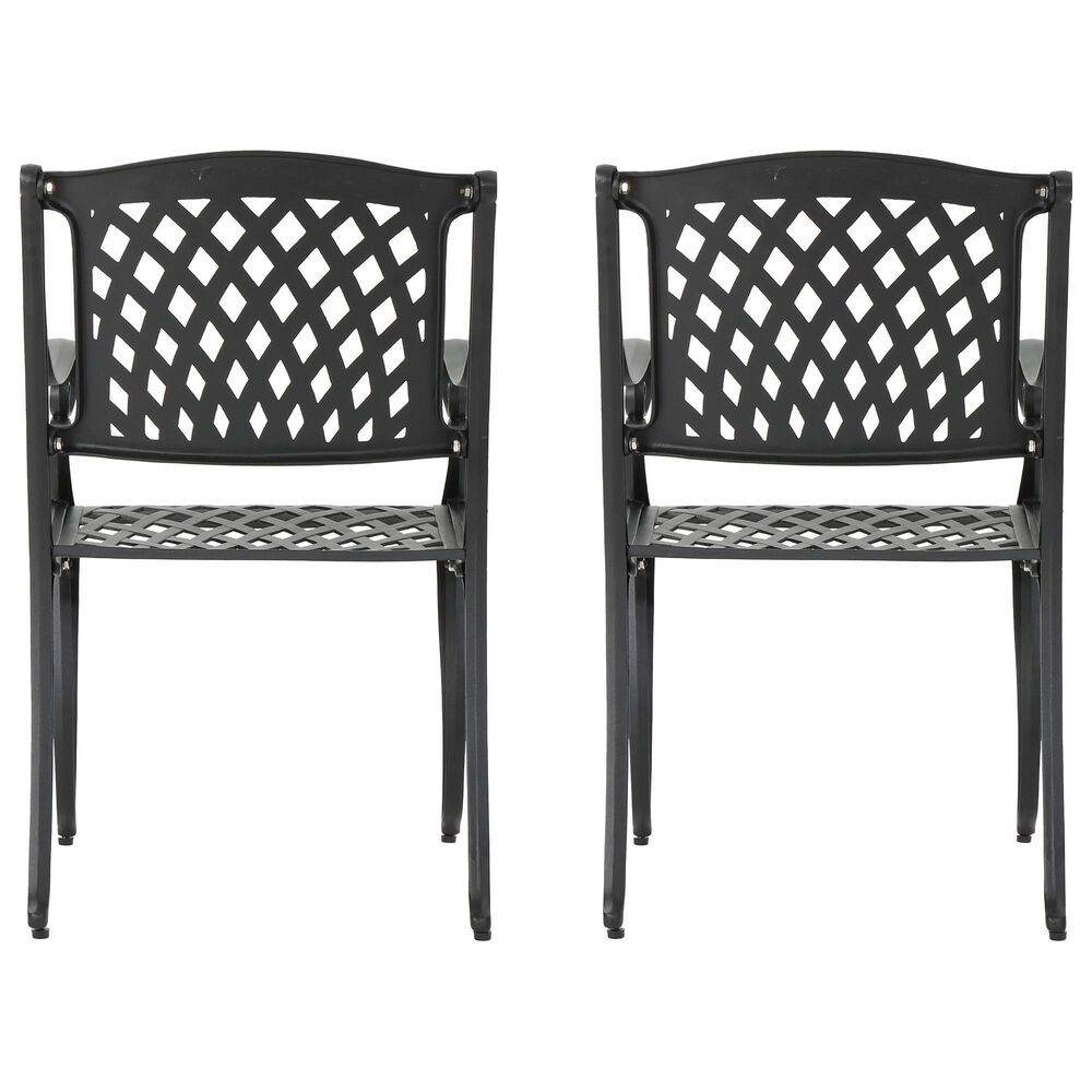 Hearth and Haven Cayman Outdoor Dining Chair in Black &#40;Set of 2&#41;, , large