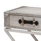 Baxton Studio William 1 Drawer Nightstand in Silver/Silver/Black, , large