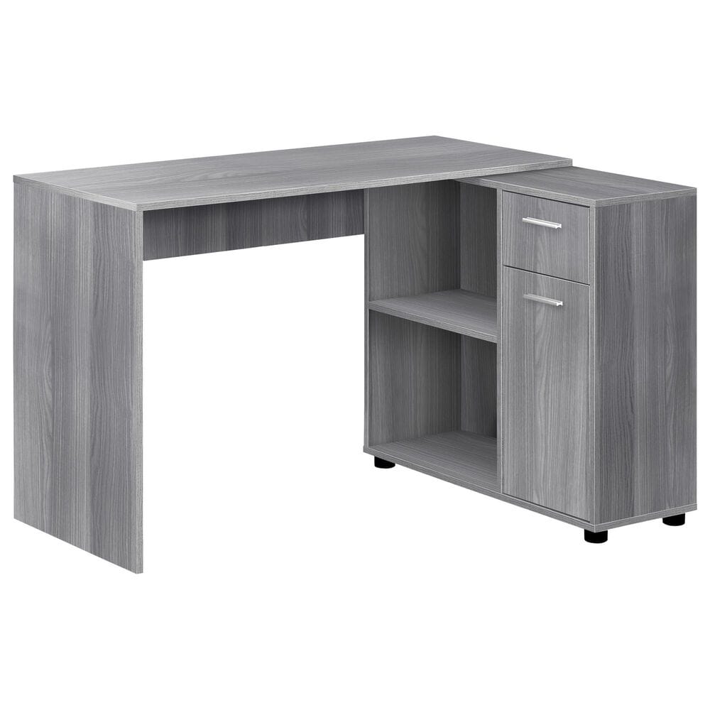 Glideaway 46" Contemporary Computer Desk in Gray, , large