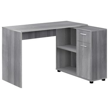 Glideaway 46" Contemporary Computer Desk in Gray, , large