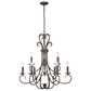 Golden Lighting Homestead 9-Light Candelabra Chandelier in Rubbed Bronze, , large
