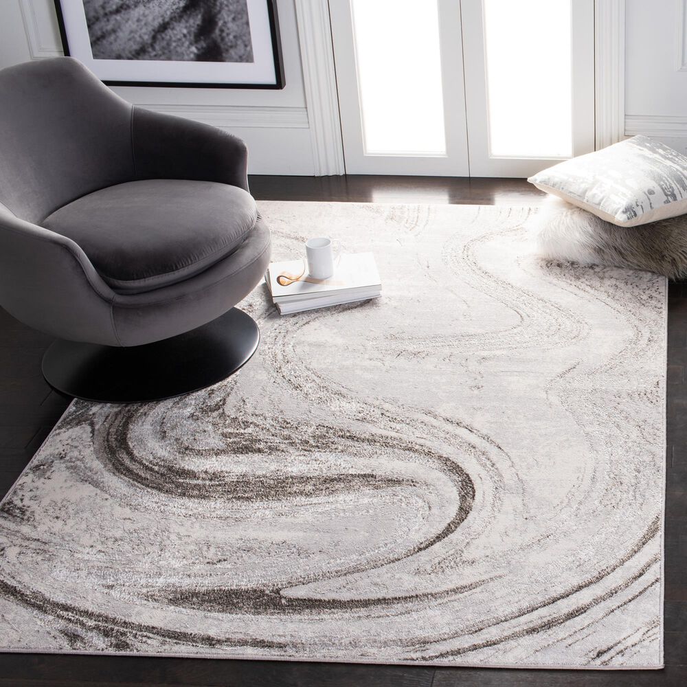 Safavieh Orchard Abstract 5&#39;5&quot; x 7&#39;7&quot;  Light Grey Area Rug, , large