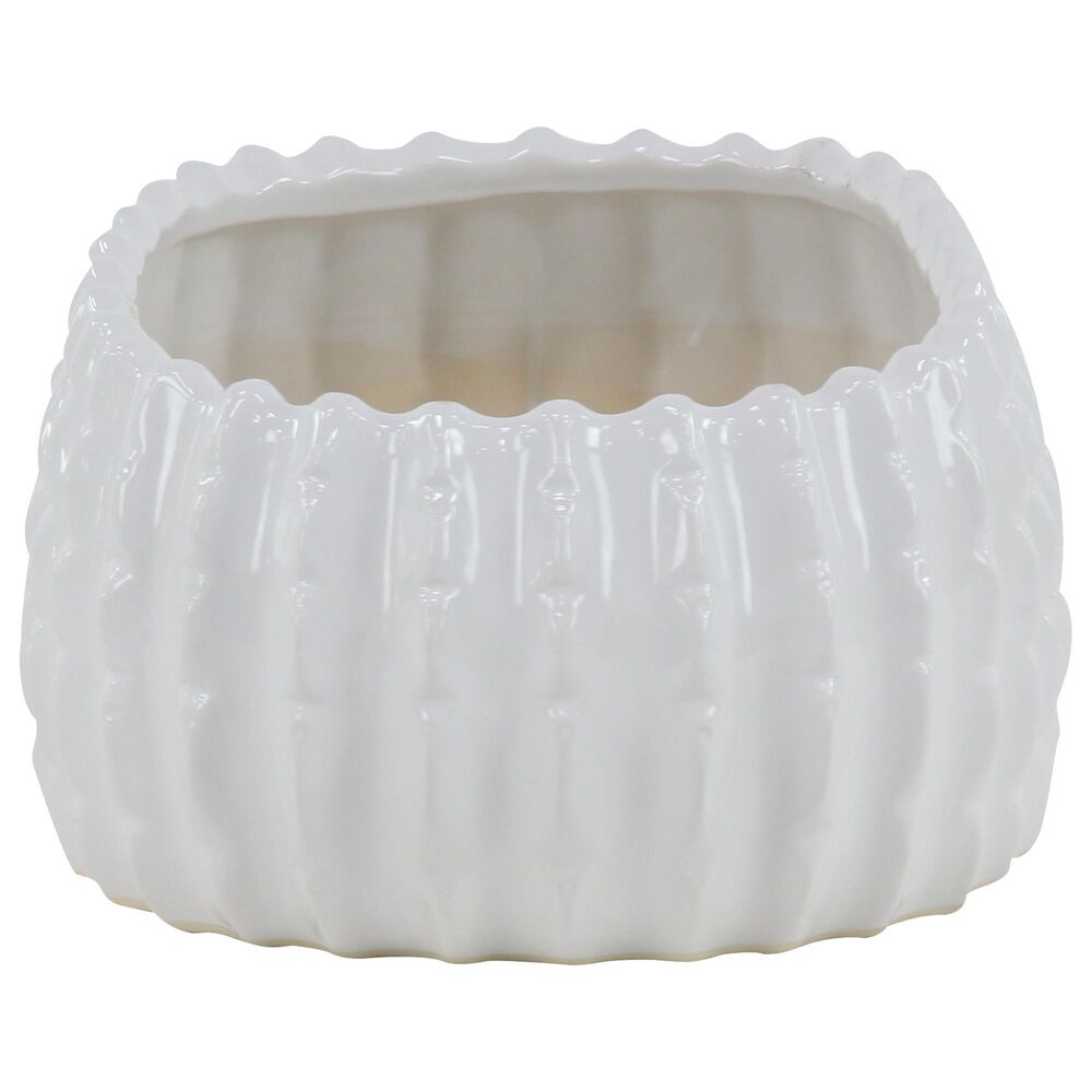 Maple and Jade 6&quot; x 17&quot; Oval Farmhouse Planter in White &#40;Set of 3&#41;, , large