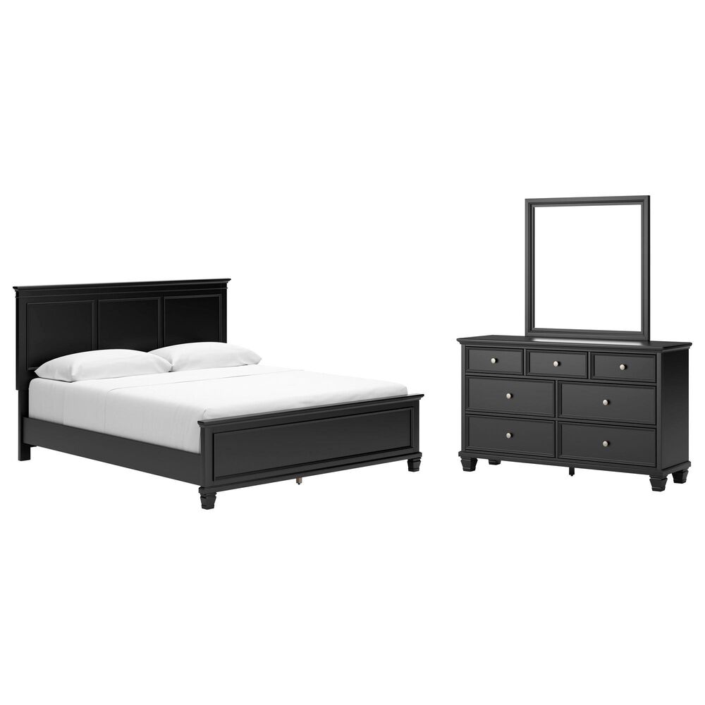 Ashley Lanolee 3-Piece Cal King Panel Bed Set in Black, , large