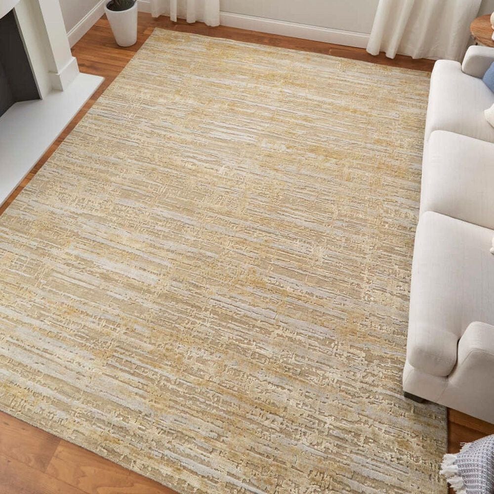 Feizy Eastfield 69FQF 3&#39; x 5&#39; Gold and Ivory Area Rug, , large