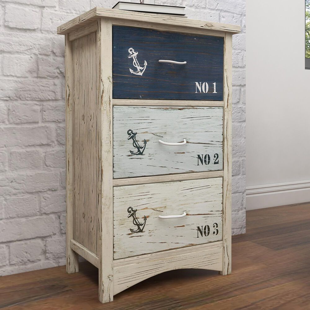 Maple and Jade Coastal Chest in White, , large