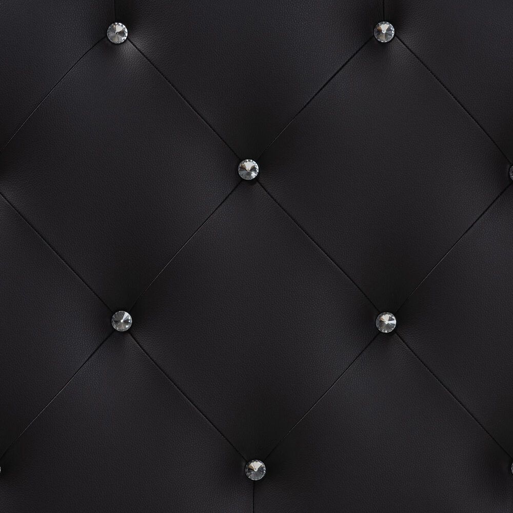 Baxton Studio Rita Queen Panel Headboard with Faux Leather Upholstered in Black, , large