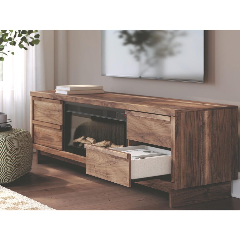 Ashley Zadilyn 72" XL TV Stand in Warm Natural Brown, , large