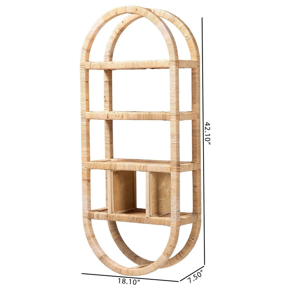 Baxton Studio Labonita 42" Arched Wall Shelf in Natural Brown, , large
