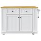 HOMLUX 48" Kitchen Island with Drop Leaf in White and Natural, , large