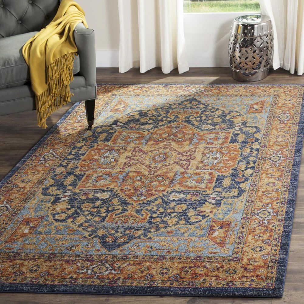 Safavieh Evoke EVK275C-10 10&#39; x 14&#39; Blue and Orange Area Rug, , large