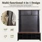 HOMLUX 6-Hook Hall Tree with 16-Compartment in Black and Walnut, , large