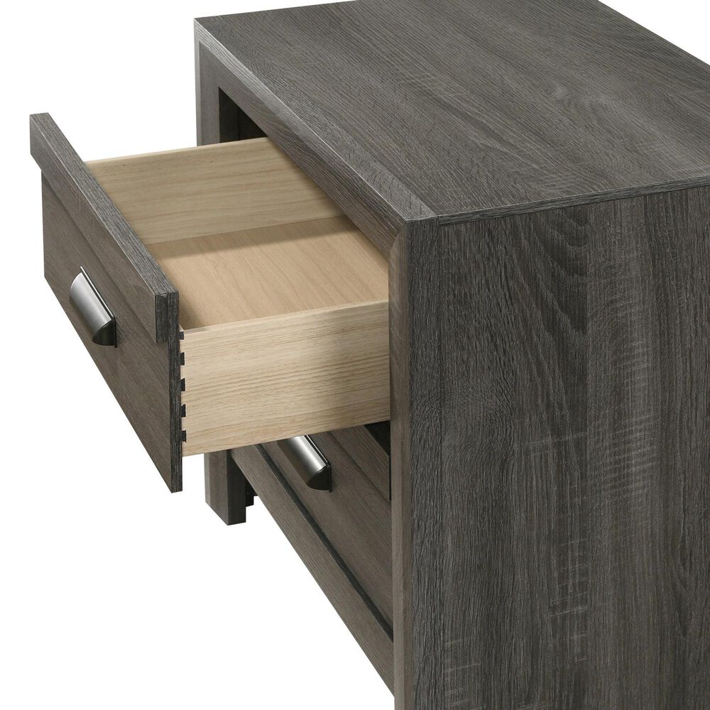 Crown Mark Valor King Bed with Two Nightstands in Gray, , large