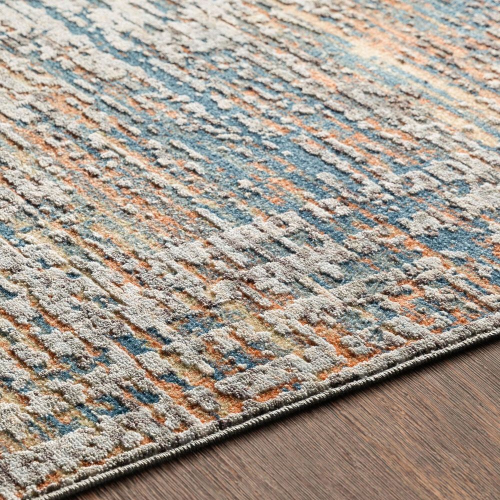 Surya Presidential Blue, Orange, Saffron, Ice Blue, Dusty Sage, Charcoal, Ivory, Wheat, Light Olive and Gray 11&#39;6&quot; x 15&#39;6&quot; Area Rug, , large