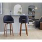 LumiSource Dahlia Swivel Counter Stool with Cream Velvet Upholstery in Walnut and Chrome (Set of 2), , large