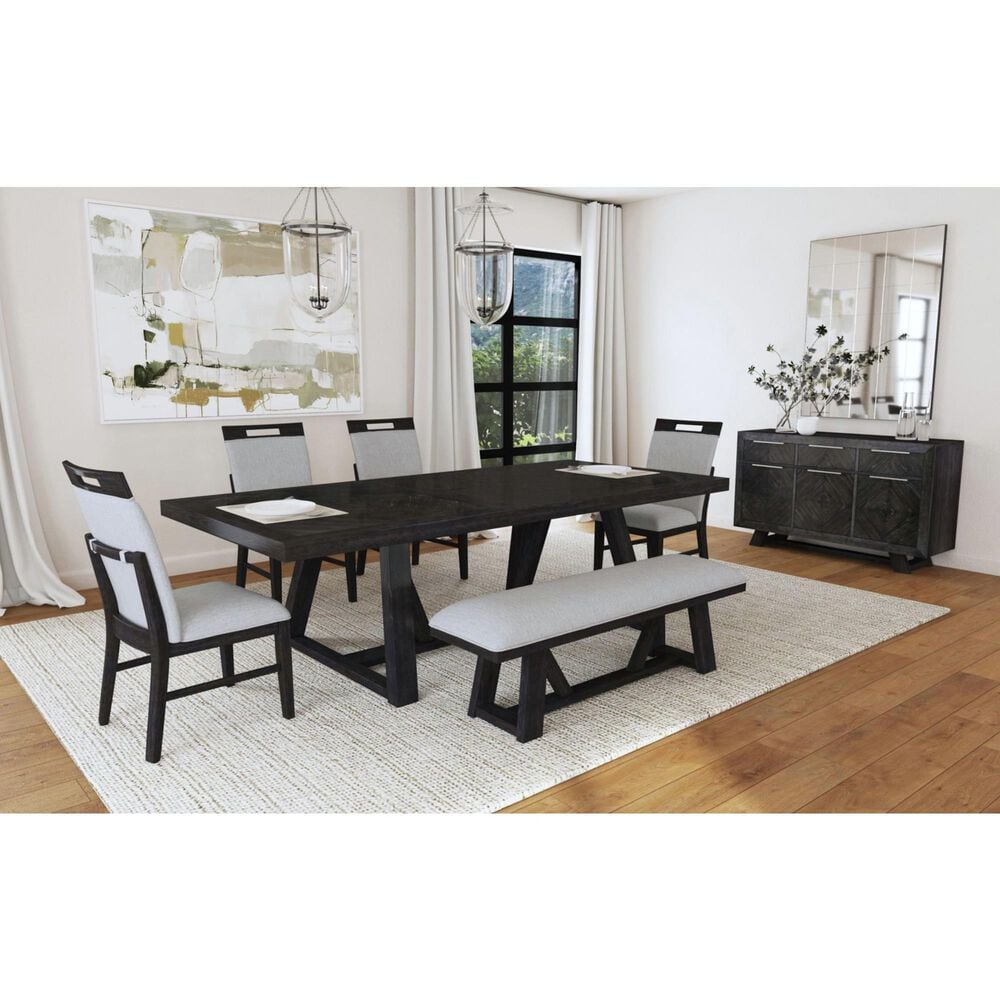 Mayberry Hill Transcend Dining Table with 22&quot; Leaf in Charcoal - Table Only, , large