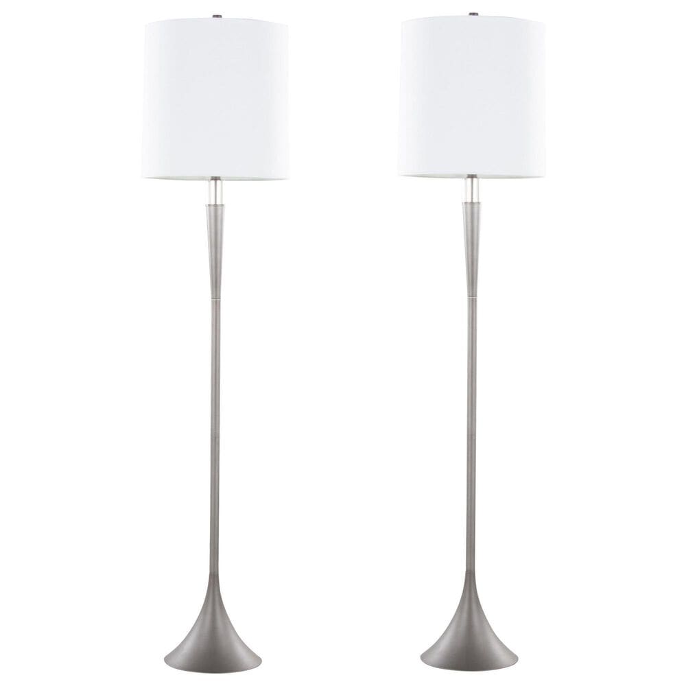 LumiSource Marla Floor Lamp in Cast Iron and Clear (Set of 2), , large