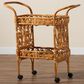 Baxton Studio Diwata 2-Tier Rattan Kitchen Cart in Natural Brown, , large