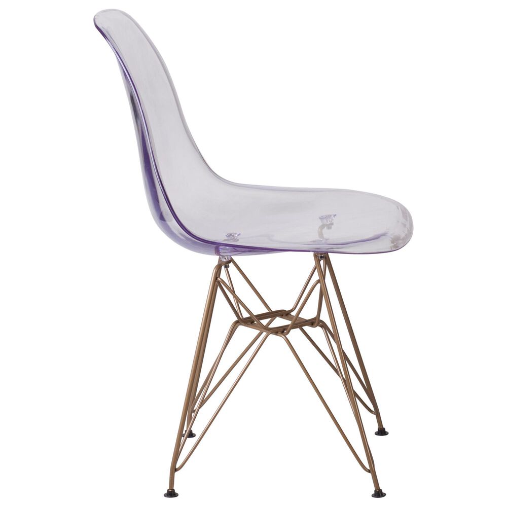 Flash Furniture Elon Side Chair in Clear and Gold, , large