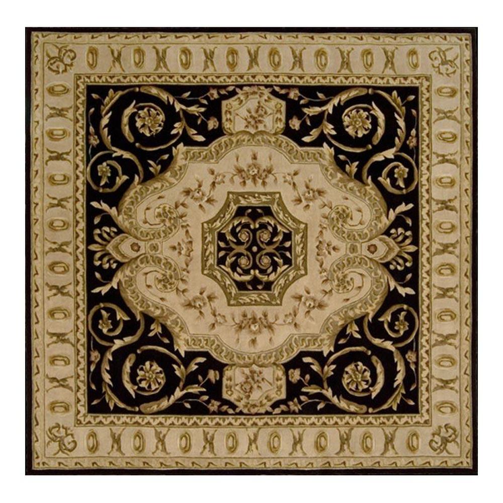 Nourison Versailles Palace VP14 8' Square Black Area Rug, , large