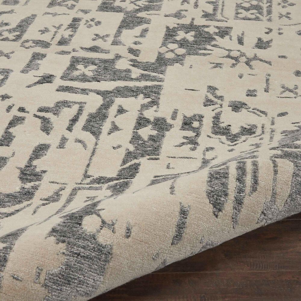 Nourison Silk Shadows 2&#39; x 3&#39; Ivory and Grey Area Rug, , large