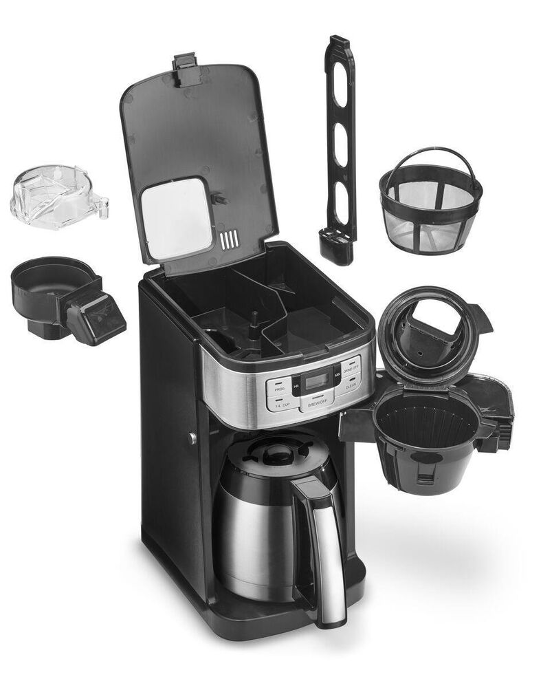 Cuisinart Automatic Grind and Brew 10 Cup Coffee Maker in Black Stainless, , large