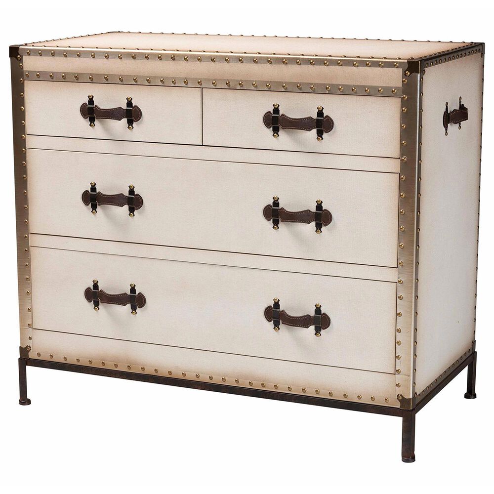 Baxton Studio Benton 4-Drawer Storage Cabinet in Beige, , large