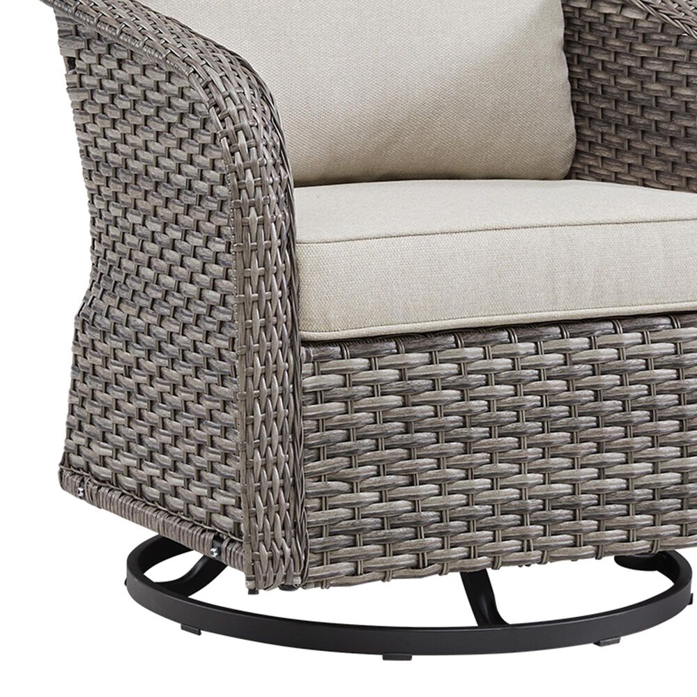 Sunwell Garden Patio Swivel Glider Chair in Beige (Set of 2), , large