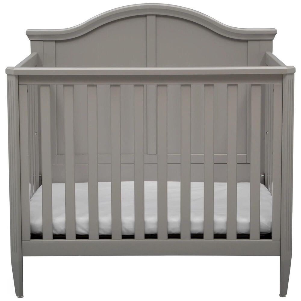 Delta Parker Mini Convertible Baby Crib with Mattress in Gray NFM