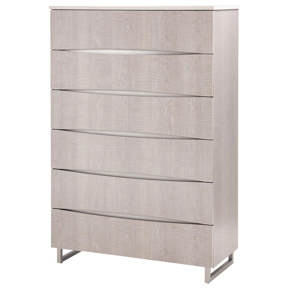Vista Haus Marin 6-Drawer Chest in Greige and Stainless Steel, , large