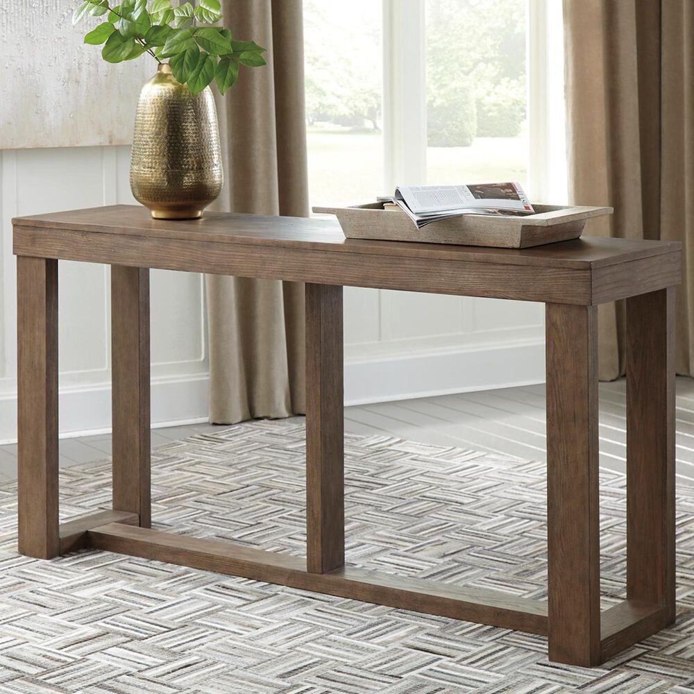 Signature Design by Ashley Cariton Sofa Table in Grayish Brown, , large