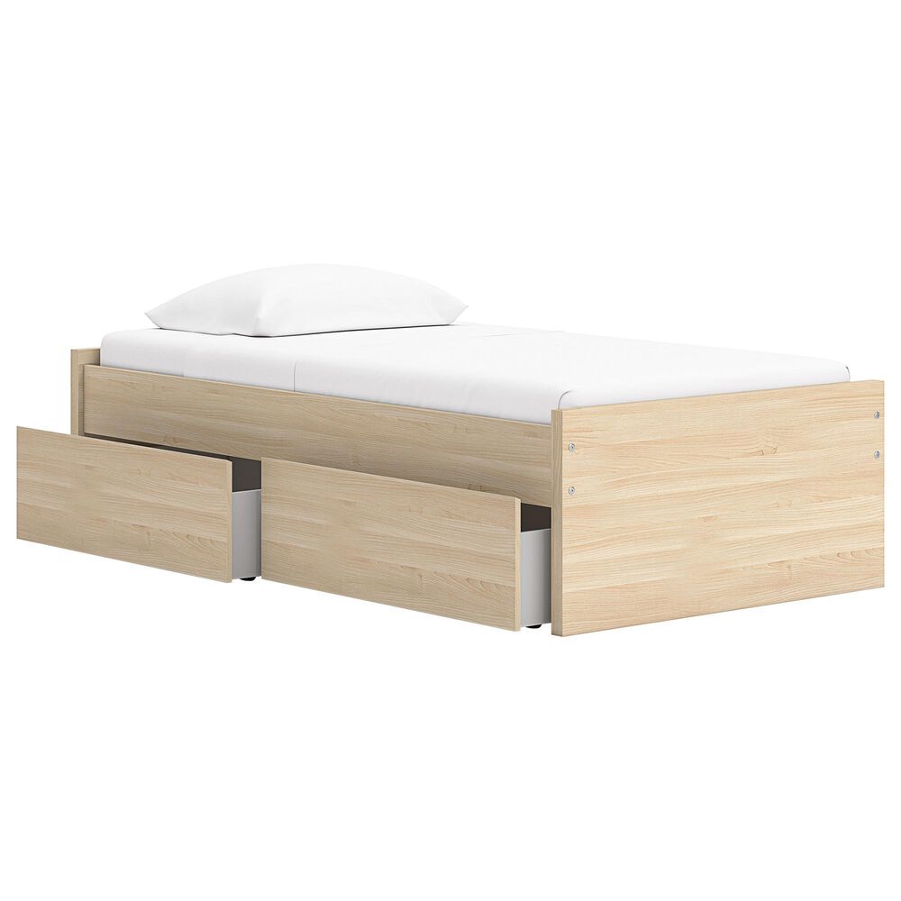 Ashley Onita Twin Platform Bed with 1 Side Storage in Natural, , large