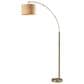 Adesso Bowery Arc Lamp with Natural Shade in Antique Brass, , large