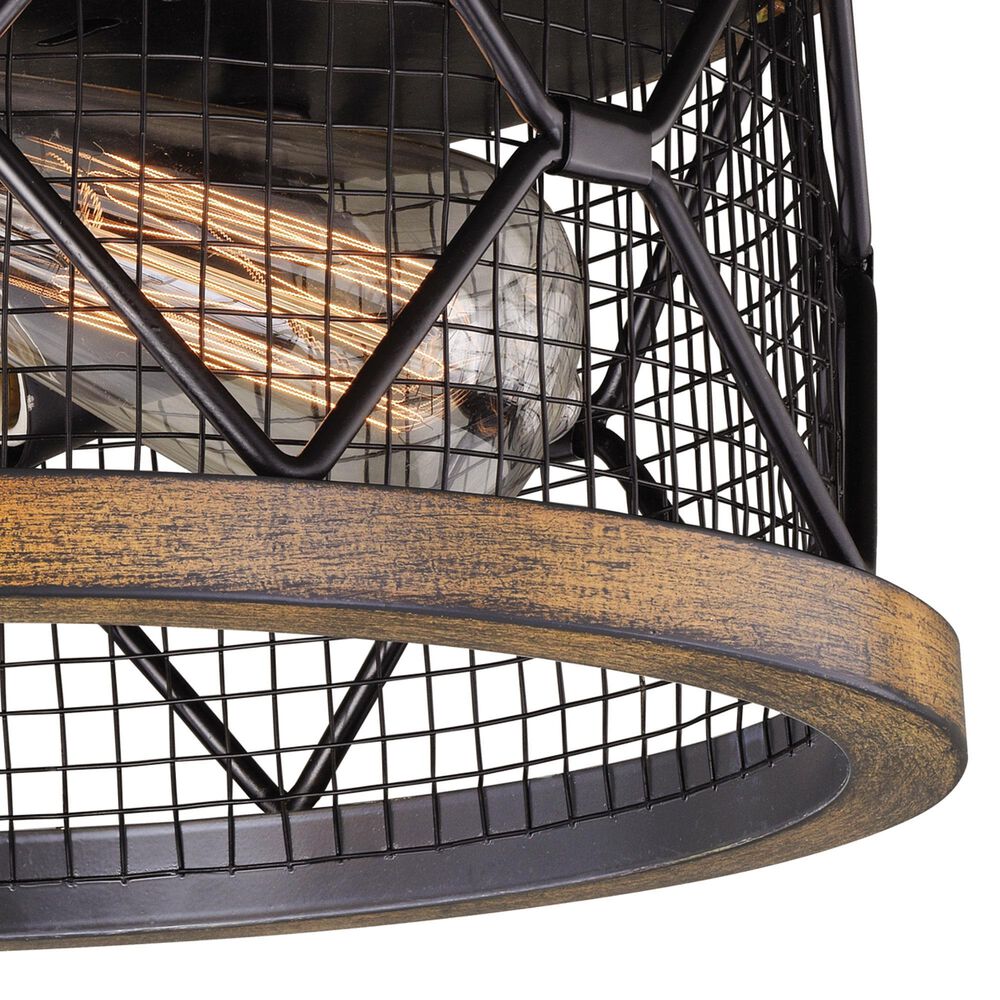 Vaxcel Bremerton 2-Light Flush Mount in Oil Rubbed Bronze and Burnished Teak, , large
