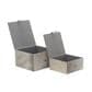 Maple and Jade 2-Piece Handmade Cowhide Decorative Box Set with Snap Front Closure in Gray, , large