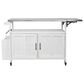 Hearth and Haven Outdoor Kitchen Island Cart with Adjustable Shelves and Stainless Steel Top in White, , large