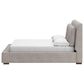 Millenium Cabalynn California King Oatmeal Upholstered Platform Panel Bed in Light Brown, , large