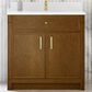 James Martin Bellshire 36" Single Bathroom Vanity in Honey Oak with Single Hole 3 cm White Zeus Silestone Top and Rectangular Sink, , large