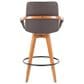 Lumisource Cosmo Swivel Counter Stool with Brown Cushion in Walnut and Black, , large