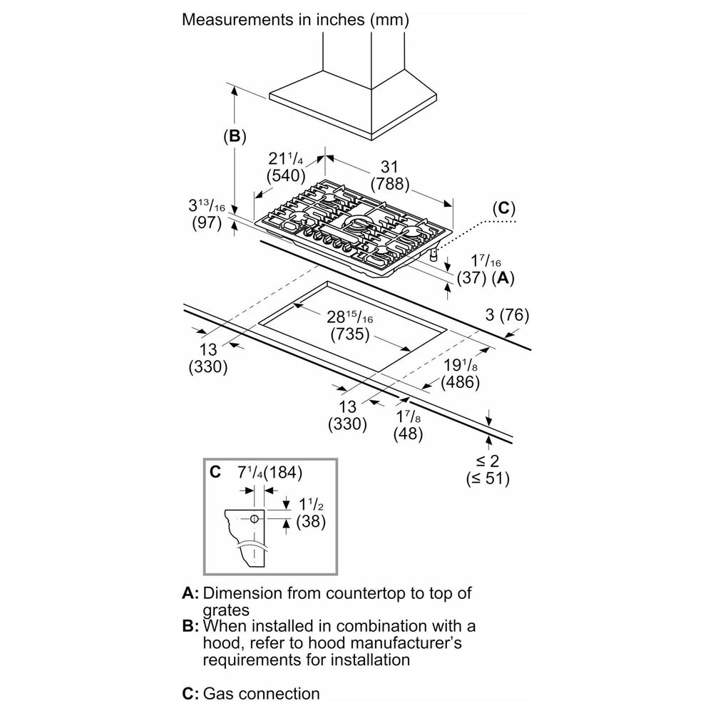 Bosch 800 Series 30" BuiltIn Gas Cooktop with 5 Burners in Stainless