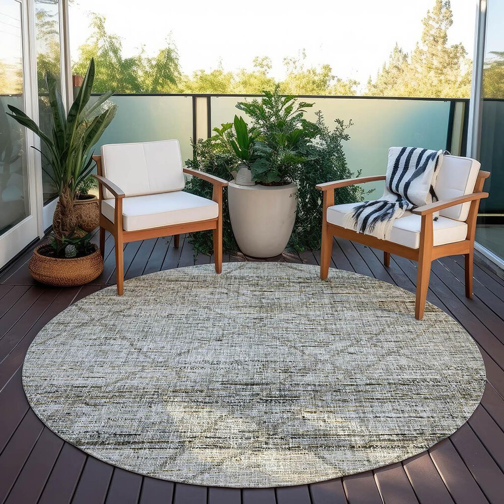 Dalyn Rug Company Portico PO1 Pewter 8&#39; Round Area Rug, , large