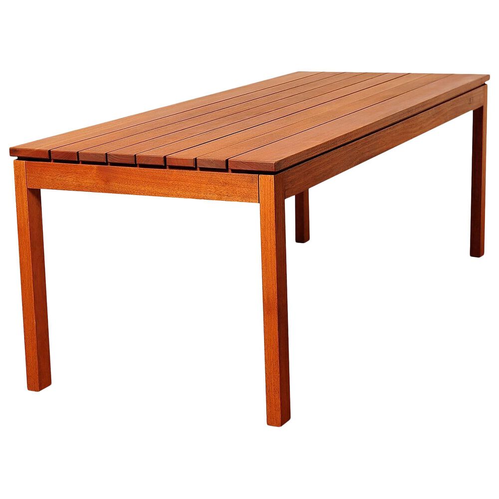 Amazonia 7-Piece Patio Dining Set with Wood Seat in Brown, , large