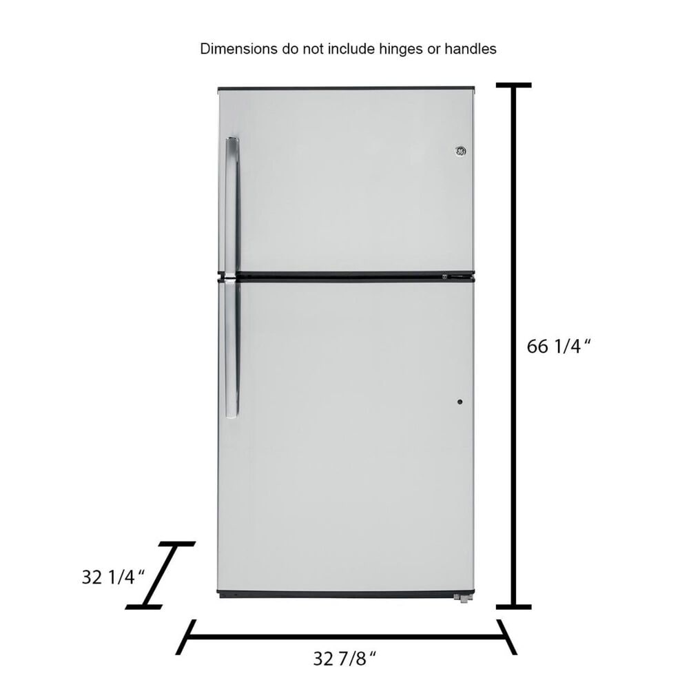 GE Appliances 21.1 Cu. Ft. Energy Star Top-Freezer Refrigerator in Stainless Steel, , large
