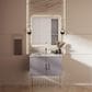 Lexora Home Geneva 30" Single Bathroom Vanity in Dark Grey with 2 cm White Carrara Marble Top and Rectangular Sink, , large